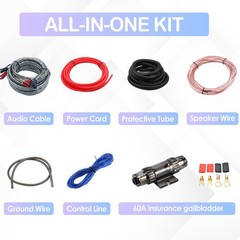 4 Gauge Amplifier Wiring Kit, 2000W Complete All-in-One Car Audio Amp…