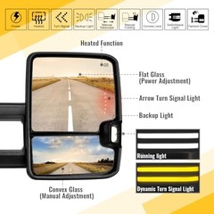 Switchback Towing Mirrors Light Compatible with 2003-2007 Chevy Painted Black