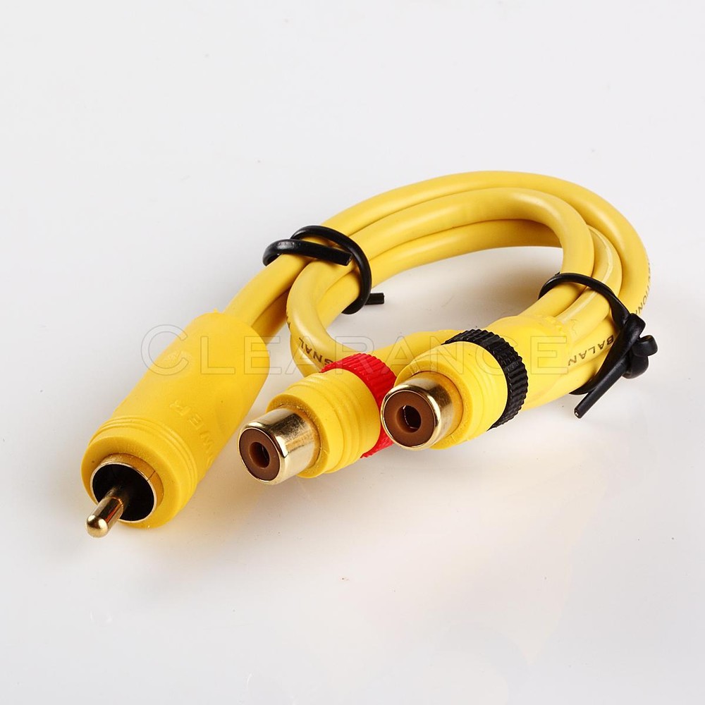 1ft 1′ HIGH PERFORMANCE BLANCED CABLE RCA 1 FT Y-ADAPTER 1 MALE TO 2 FEMALE