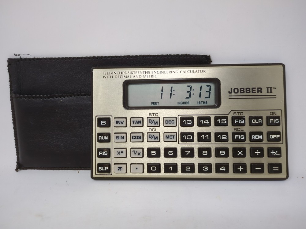 Jobber II 2 Calculator Feet-Inches-Sixteenths Engineering Calculator Works Rare