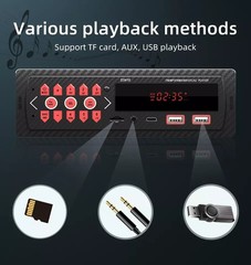 Single 1 Din Car Radio Stereo Bluetooth AM FM MP3 Player Audio Head Unit USB AUX