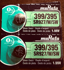 399/395 MURATA 2PK 1.55V SILVER OXIDE (GOOD EXP 10/32) SR927 395 SR57 FREE SHIP