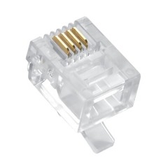 100 Pack – RJ22 4P4C Handset Cord Cable Telephone Crimp-On Connector Plug Ends