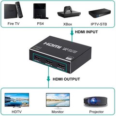1X3 1 In 3 Out HDMI Splitter HD 2160P 4K 2K@30Hz 4 Port Box Hub Adapater DC 5V