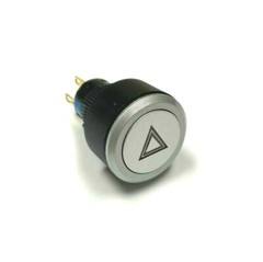 12V 22mm RED LED Marine Car Stainless Steel Hazard Lights Push Button Switch USA