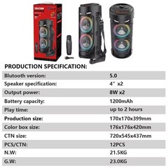 1000W Party Speaker w/ Bluetooth karaoke Machine wireless Microphone