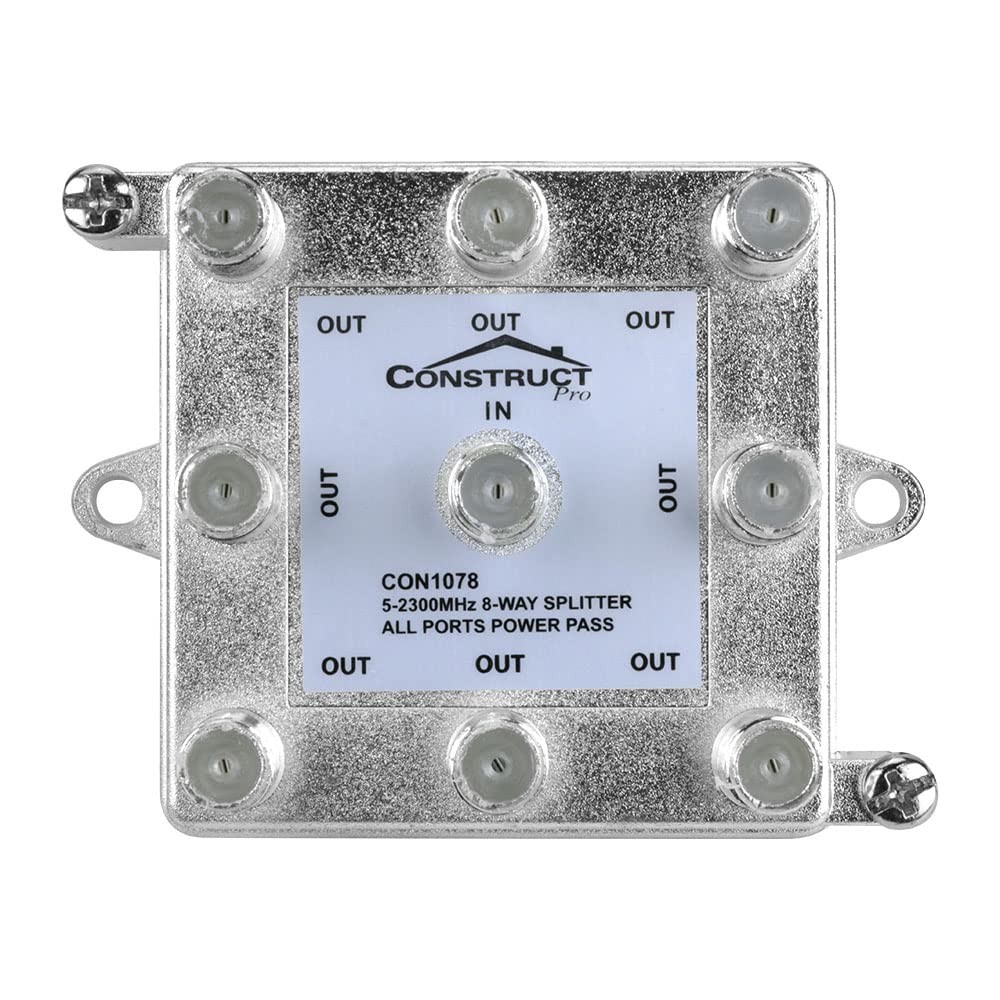 Construct Vertical 8-Way 5-2300MHz Coax Splitter