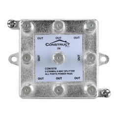 Construct Vertical 8-Way 5-2300MHz Coax Splitter