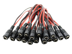 DC Power Pigtail Cable Plug 18AWG 2.1mm x 5.5mm 12V 5A Female/Male Connector Lot