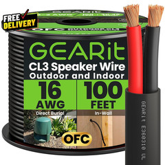16/2 Speaker Wire (100 Feet) 16AWG Gauge Outdoor Direct Burial in Ground/In W…