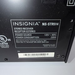 Insignia NS-STR514 Receiver HiFi Stereo 2 Channel Bluetooth [No Remote]