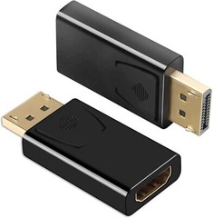 2-Pack DisplayPort to HDMI Adapter Converter Display Port DP Male to HDMI Female