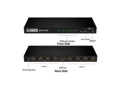 8 Port HDMI Splitter 1 in 8 Output 1 to 8 Video Splitter Ultra 4K 3D 1080P Hub