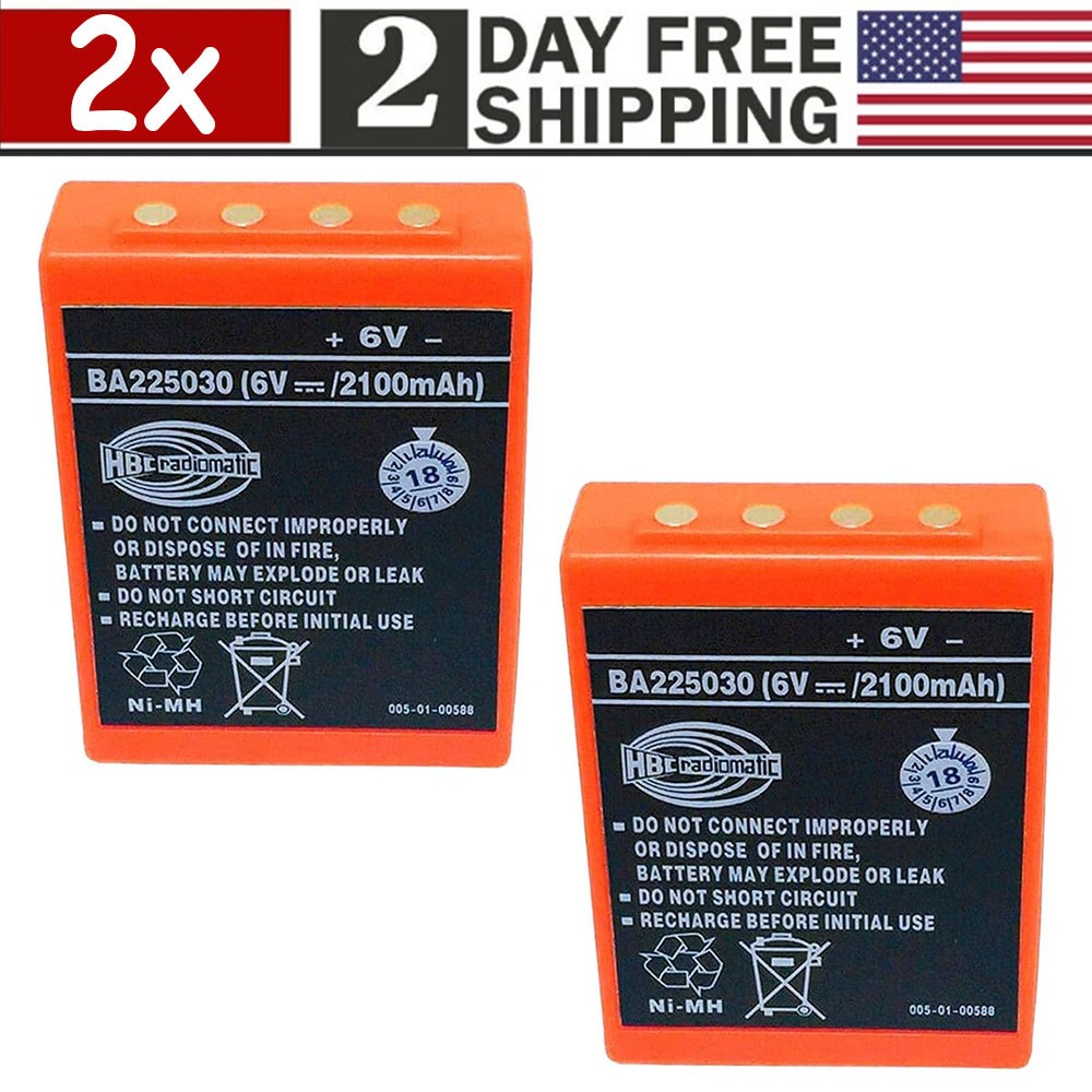 [2 Pack] 2100mAh BA225030 6V Ni-Mh Battery For HBC Pump Truck Remote Control