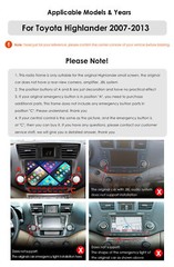 8+128GB Android Carplay For Toyota Highlander 2008-13 Car Stereo Radio GPS Navi