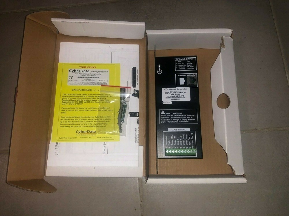 CYBERDATA AMP VOIP PAGING V2 25W PAGING AMPLIFIER POE ROHS SIGNAL 011061