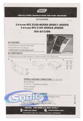 Metra 99-8159S Double DIN Install Dash Kit For Select 2004-09 Lexus RX Vehicles