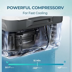 12V Car Refrigerator Freezer Portable Compressor Cooler APP Control for Camping