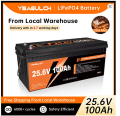 LiFePO4 Lithium Battery 12V/24V 100Ah 200Ah 100A BMS for RV Solar Trolling Motor