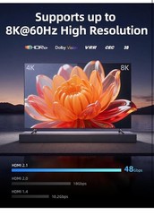 🔥HDMI 2.1 Switch 3 in 1 Out, 8K@60Hz with Remote, 4K@120Hz/240Hz, VRR, HDR10+