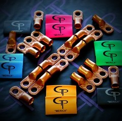 (10) 1/0 AWG Gauge Copper Lugs w/ WHITE & BLACK Heat Shrink Ring Terminals wire
