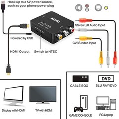 RCA AV to HDMI HD Converter Composite CVBS Video Adapter Wii NES SNES