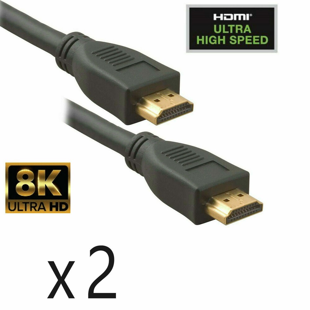 2 Pack 1ft Ultra High Speed HDMI 2.1 Cable with Ethernet 4K 8K HDR Dolby Vision