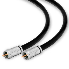18 Ft RG6 Quad Shield Coaxial Cable F Connector 18 AWG 3GHZ 75 Ohm Sat TV