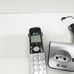 AT&T TL88002 Black & Silver Handset w/Charger LCD Screen Backlit Lighted Keypad