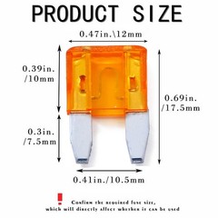 100 Pack Auto Fuses 5 AMP APM/ATM 32V Mini Blade Style Fuses 5A Short Circuit…