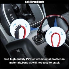 2Pack 12V-24V Fused Car Cigarette Lighter Male Plug Leads LED Light Replacement