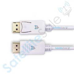 SatelliteSale DisplayPort DP Cable Male to Male 4K/30Hz 8.64Gbps PVC White Cord