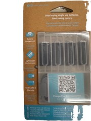 Pale Blue Earth CR-123A USB-C + Travel Lithium-Ion Rechargeable 4-Batteries Pack