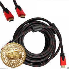 Cablevantage Premium Hdmi Cable 50Ft For 3D Dvd Ps3 Lcd Hd Tv 1080P Red Mesh