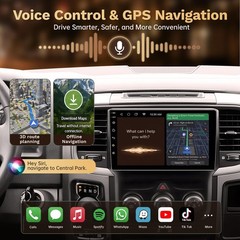 4GB RAM+64GB ROM Car Radio for Dodge Ram 1500 2500 2013-2018: 9 Inches, Black