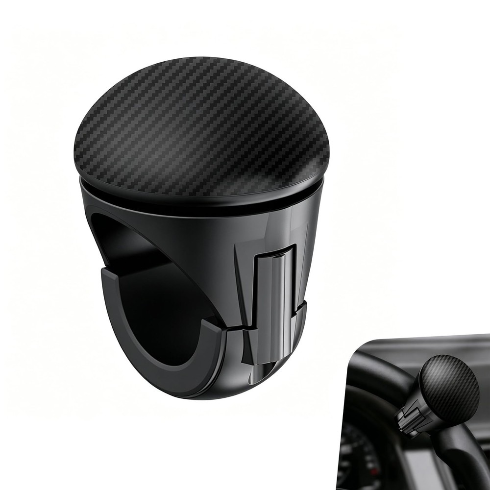 Steering Wheel Knob, Carbon Fiber Textured Smooth Power Steering Wheel Knob, …