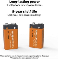 Amazon Basics 9V Volt Batteries 24 Pack Alkaline Long Shelf Life EXP 7/30/30