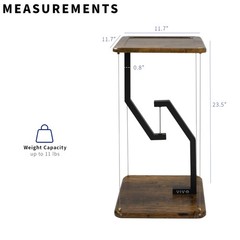 VIVO Rustic Vintage Brown/Black Tensegrity Speaker Floor Stand Floating Platform