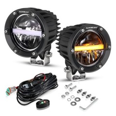 AUXBEAM 4″ Inch LED Work Light Bar SPOT Driving Fog Pods DRL Offroad ATV Truck