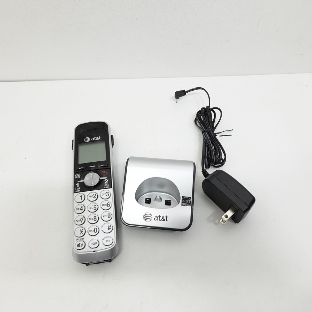 AT&T TL88002 Black & Silver Handset w/Charger LCD Screen Backlit Lighted Keypad