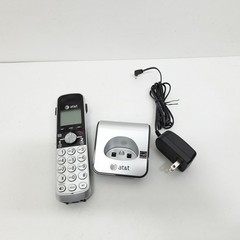 AT&T TL88002 Black & Silver Handset w/Charger LCD Screen Backlit Lighted Keypad