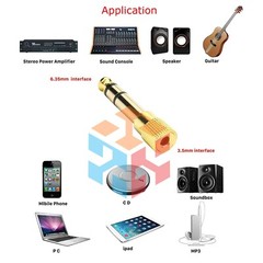 6.3mm 1/4″ Male plug to 3.5mm 1/8″ Female Jack Stereo Headphone Audio Adapter