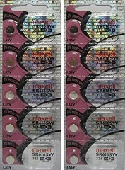 Ten (10) Maxell Hologram 321 SR616SW Silver Oxide Watch Battery EXP 6/2030