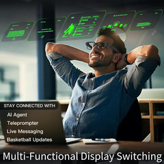 AiLens AI Glasses, 37g Smart AR Glasses with Dual Micro-OLED Display, AI Assista