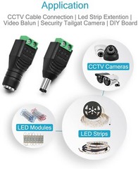 100PCS 12V DC Power Connector Power Jack Plug Adapter Barrel Connector for CCTV