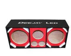 Chuchero Deejay LED Two 10-in Woofers (D10T2H1RED) Speaker Enclosure w/Quad Port