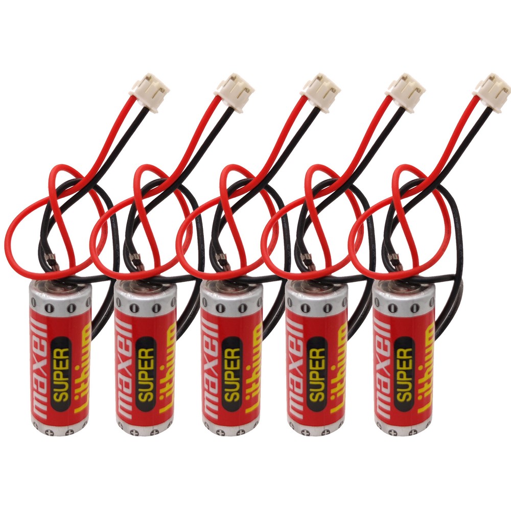 5Pcs 3.6V ER10/28 ER10280 Lithium Battery Mitsubishi FX2NC-32BL Battery w/ Plug