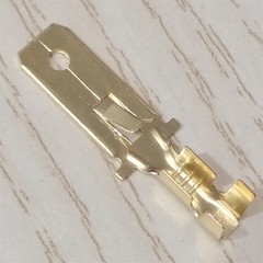 30-500pcs Non-insulated Brass Male 6.3mm Spade Terminals Crimp Wire Connectors