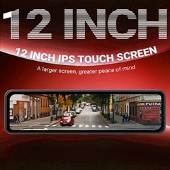 Front Rear Digital Dashcam Western 12″ 4K 256gb WiFi ADAS BSD Touch Screen