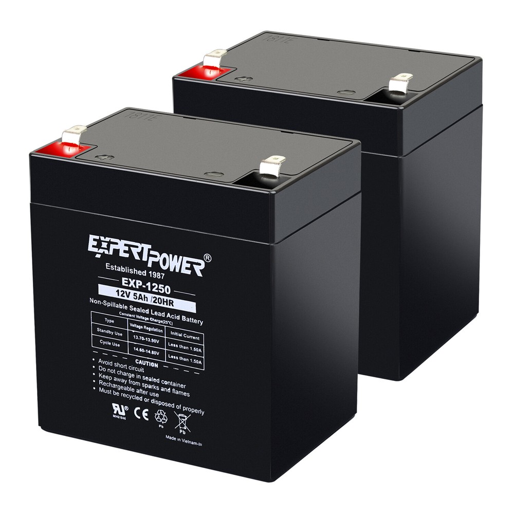 2 Pack – ExpertPower 12V 5AH Battery for Razor E100 E125 E150 Electric Scooter